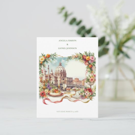 Elegante Einladung zum Abendessen in Florenz Itali Postkarte (Stehend Vorderseite)