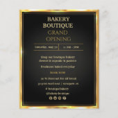 Elegante Einladung zum Black & Gold Grand Opening Flyer (Vorne)