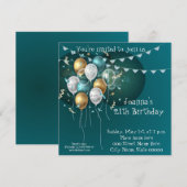 Elegante Einladung zum Geburtstag (Vorne/Hinten)