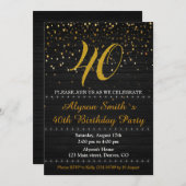 Elegante Einladung zum Geburtstag Erwachsene einla (Vorne/Hinten)