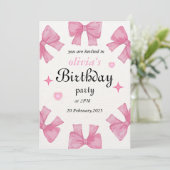 Elegante Einladung zum Geburtstag - Machen Sie Ihr (Stehend Vorderseite)