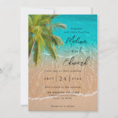 Elegante Einladung zum Hochzeitsfeiern in Tropical (Vorderseite)