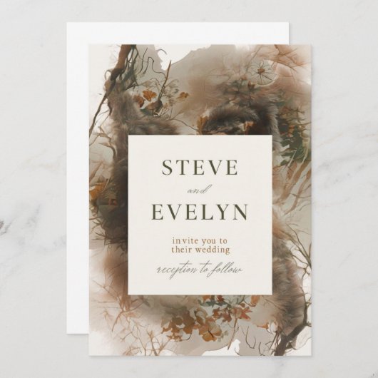 Elegante Einladung zum Hochzeitsfeiern mit Soft Hu (Vorne/Hinten)