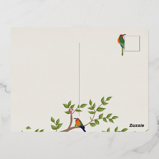 Elegante Einladung zum Hochzeitsfest bei Botanisch (Rückseite)