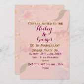 Elegante Einladung zum Hochzeitstag (Vorne/Hinten)