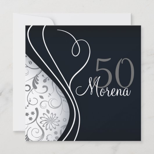 Elegante Einladung zum Schwarzen Quadrat (Vorderseite)