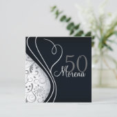 Elegante Einladung zum Schwarzen Quadrat (Stehend Vorderseite)