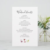 Elegante Einladung zum Wochenend-Event-Itinerar (Stehend Vorderseite)