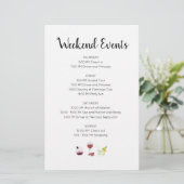 Elegante Einladung zum Wochenend-Event-Itinerar (Stehend Vorderseite)