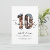Elegante Einladung zum zehnjährigen Hochzeitstag (Stehend Vorderseite)