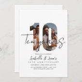 Elegante Einladung zum zehnjährigen Hochzeitstag (Vorne/Hinten)