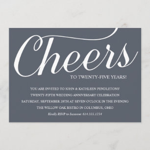 Elegante Einladung zur 25. Hochzeitstag-Feier