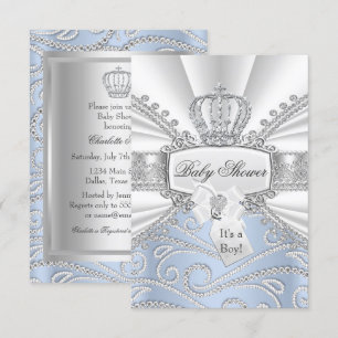 Elegante Einladung zur Babyparty 'Kleiner Prinz Di
