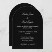 Elegante Einladung zur Black Arch Wedding (Vorne/Hinten)