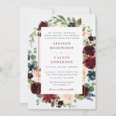 elegante Einladung zur Bordeaux-Marine (Vorderseite)