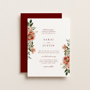 Elegante Einladung zur Botanischen Hochzeit im Her
