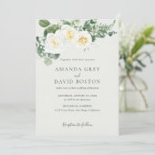 Elegante Einladung zur Botanischen Hochzeit von Wh (Stehend Vorderseite)