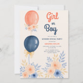 Elegante Einladung zur Geschlechteroffenbarung (Vorderseite)