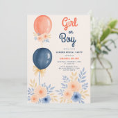 Elegante Einladung zur Geschlechteroffenbarung (Stehend Vorderseite)