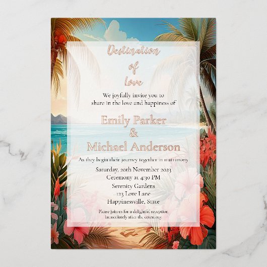 Elegante Einladung zur Goldfolie (Vorderseite)