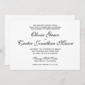 Elegante Einladung zur Hochzeit (Vorne/Hinten)