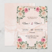 Elegante Einladung zur Hochzeit (Vorne/Hinten)