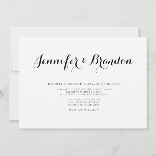 Elegante Einladung zur Hochzeit (Vorderseite)