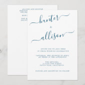 Elegante Einladung zur Hochzeit (Vorne/Hinten)