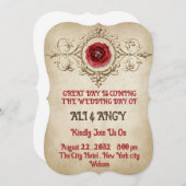 Elegante Einladung zur Hochzeit (Vorne/Hinten)