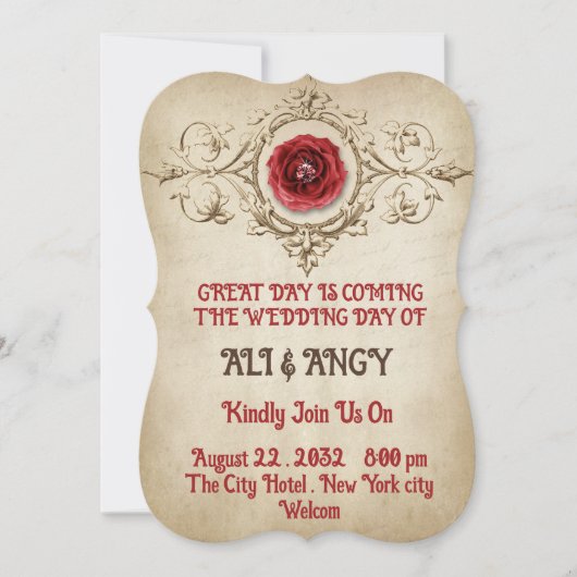 Elegante Einladung zur Hochzeit (Vorderseite)