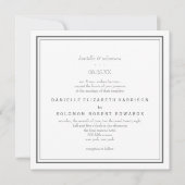 Elegante Einladung zur Hochzeit an der Grenze (Vorderseite)