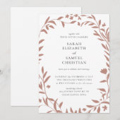 Elegante Einladung zur Hochzeit an der Grenze (Vorne/Hinten)