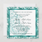 Elegante Einladung zur Hochzeit - Aquamarin (Vorderseite)