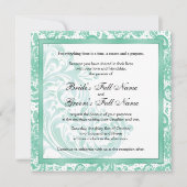 Elegante Einladung zur Hochzeit - Aquamarine (Vorderseite)