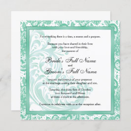 Elegante Einladung zur Hochzeit - Aquamarine