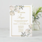 Elegante Einladung zur Hochzeit auf Spanisch (Stehend Vorderseite)