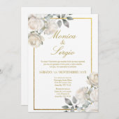 Elegante Einladung zur Hochzeit auf Spanisch (Vorne/Hinten)