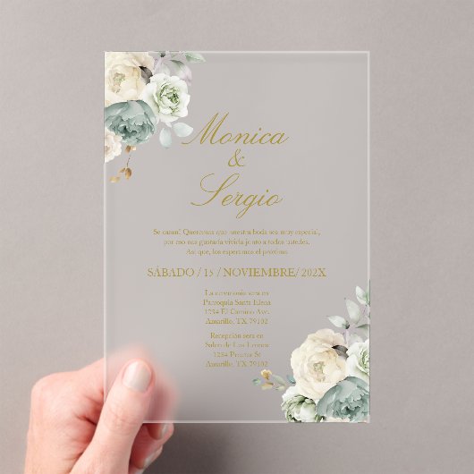 Elegante Einladung zur Hochzeit auf Spanisch (Insitu (Handheld))