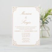 Elegante Einladung zur Hochzeit auf Spanisch (Stehend Vorderseite)