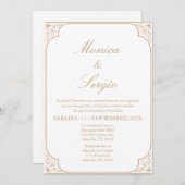 Elegante Einladung zur Hochzeit auf Spanisch (Vorne/Hinten)