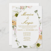 Elegante Einladung zur Hochzeit auf Spanisch (Vorne/Hinten)