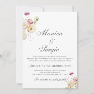 Elegante Einladung zur Hochzeit auf Spanisch