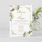 Elegante Einladung zur Hochzeit auf Spanisch (Stehend Vorderseite)