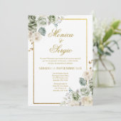 Elegante Einladung zur Hochzeit auf Spanisch (Stehend Vorderseite)