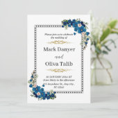 Elegante Einladung zur Hochzeit | Benutzerdefinier (Stehend Vorderseite)