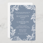Elegante Einladung zur Hochzeit | BLÄTTER | Dusty  (Vorne/Hinten)