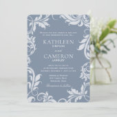 Elegante Einladung zur Hochzeit | BLÄTTER | Dusty  (Stehend Vorderseite)