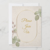 Elegante Einladung zur Hochzeit, einfache Blume (Rückseite)