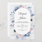 Elegante Einladung zur Hochzeit: Feiern Sie Liebe (Vorne/Hinten)