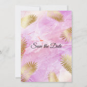 Elegante Einladung zur Hochzeit, Gold, rosa marmor (Rückseite)